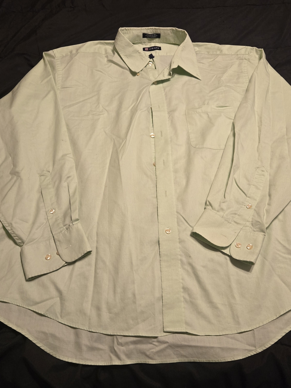 Chaps Men's Light Green Button-Down Dress Shirt
